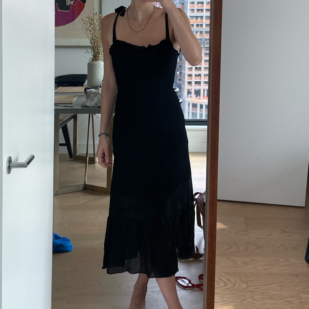 Reformation Nadira Dress-Black - Size 4